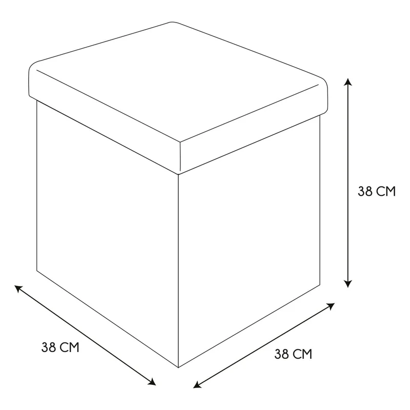 COFFRE POUF PLIABLE VELOURS COTELE GIULIA GRIS