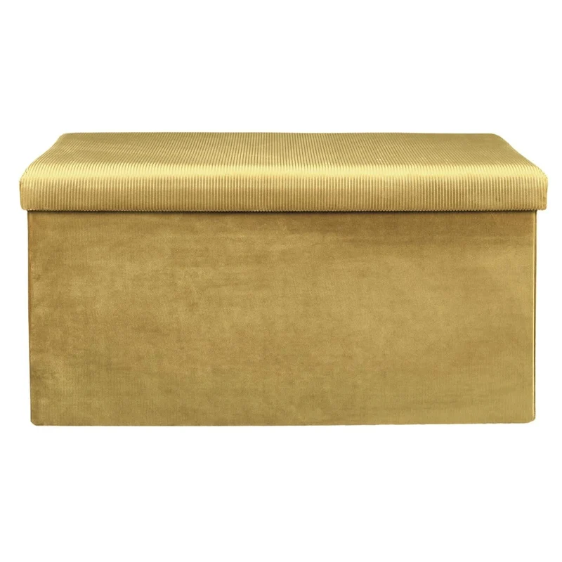 COFFRE BANC PLIABLE VELOURS COTELE GIULIA JAUNE