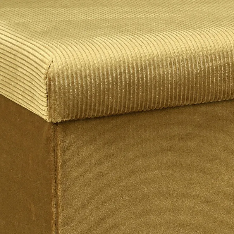 COFFRE BANC PLIABLE VELOURS COTELE GIULIA JAUNE
