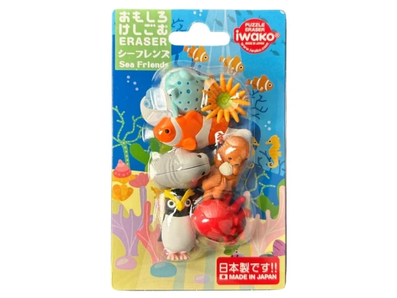 Set de gommes kawaii - Les amis des mers - Iwako (Made in Japan)