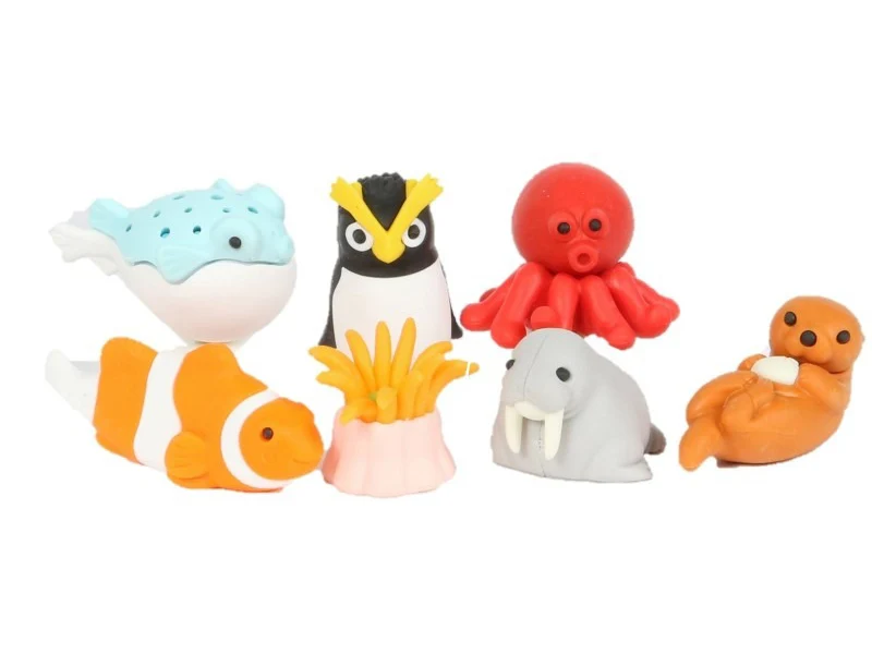 Set de gommes kawaii - Les amis des mers - Iwako (Made in Japan)