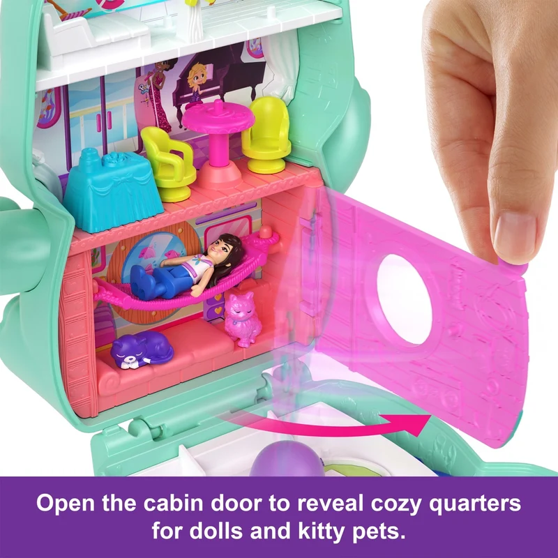 Polly Pocket Set Sail Kitty Compact Playset with Micro Doll
