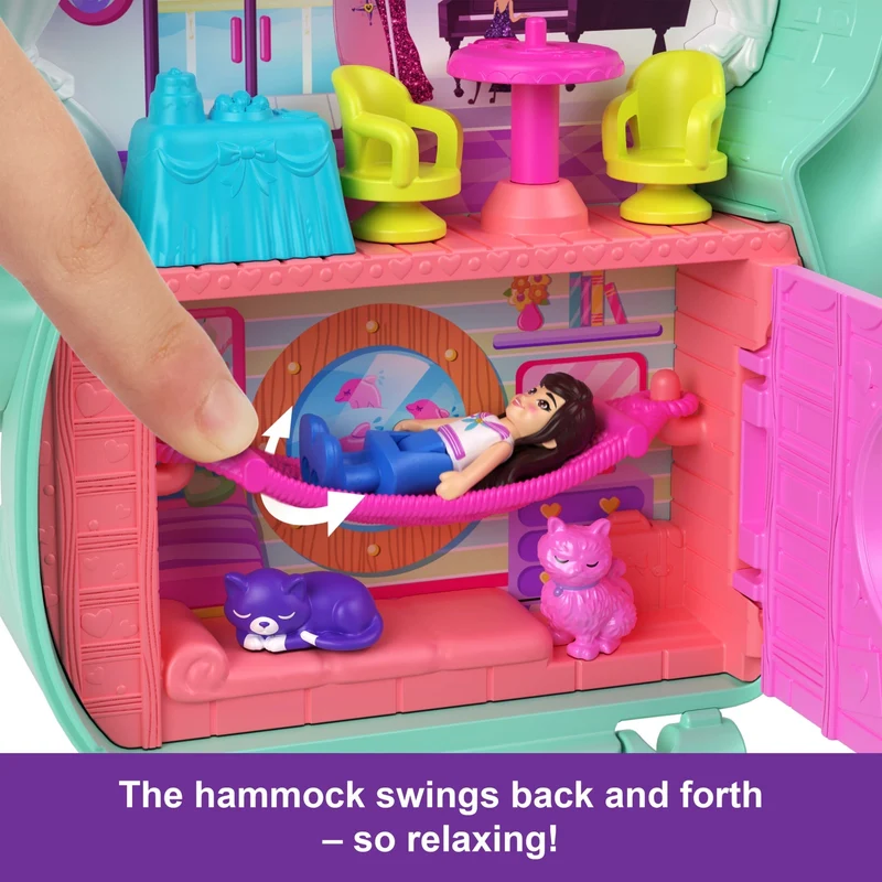 Polly Pocket Set Sail Kitty Compact Playset with Micro Doll