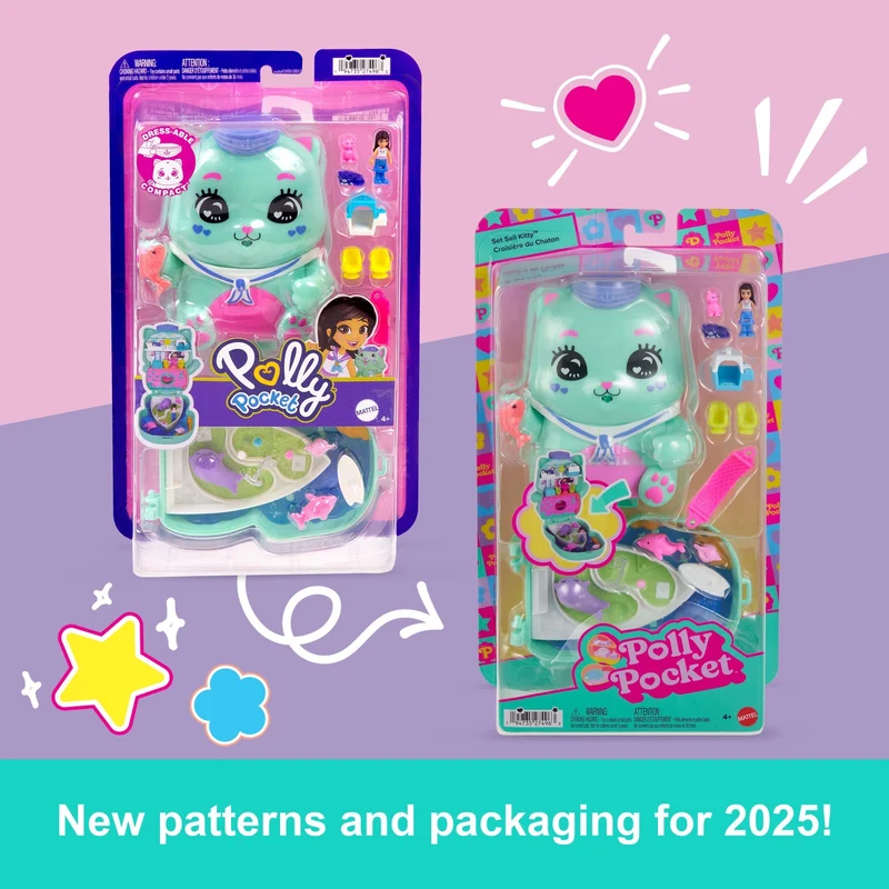 Polly Pocket Set Sail Kitty Compact Playset with Micro Doll