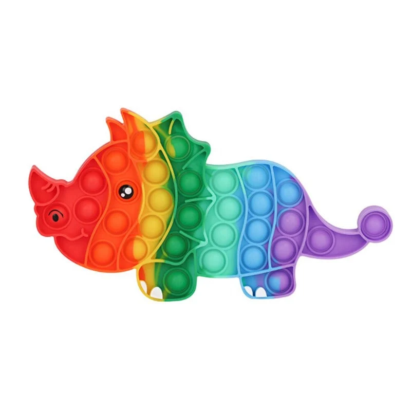 Tricératops Pop It Arc-en-ciel