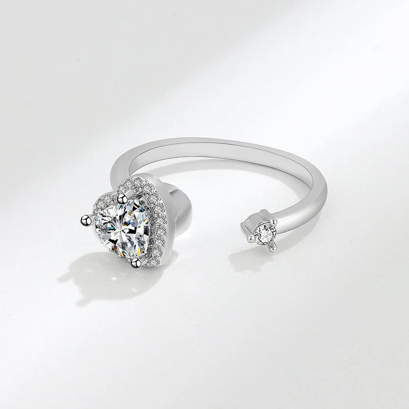 Bague rotative cœur ornementée