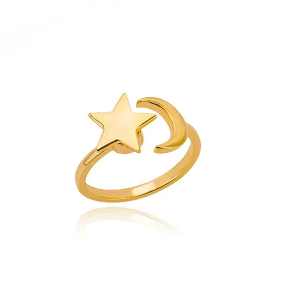 Bague Rotative Étoile Lune