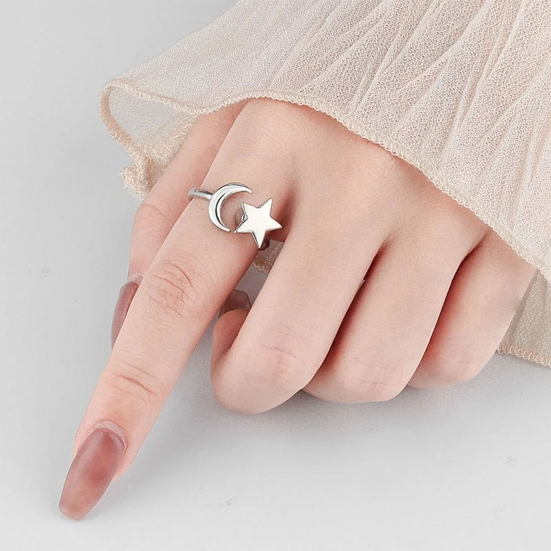 Bague Rotative Étoile Lune