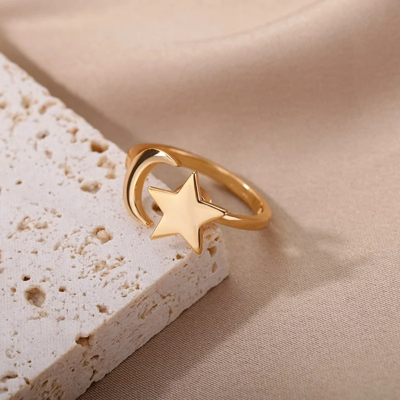 Bague Rotative Étoile Lune