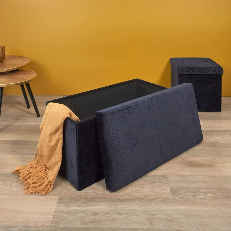 COFFRE BANC PLIABLE RETRO BLEU NUIT