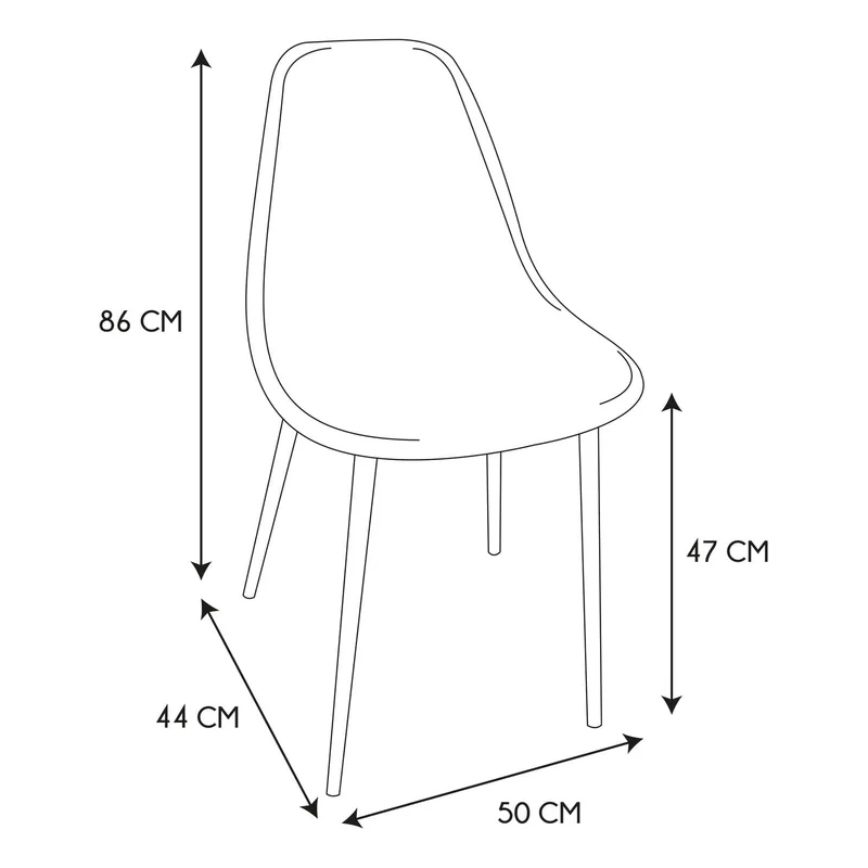CHAISE MORA PIEDS METAL NOIR - Lot de 4