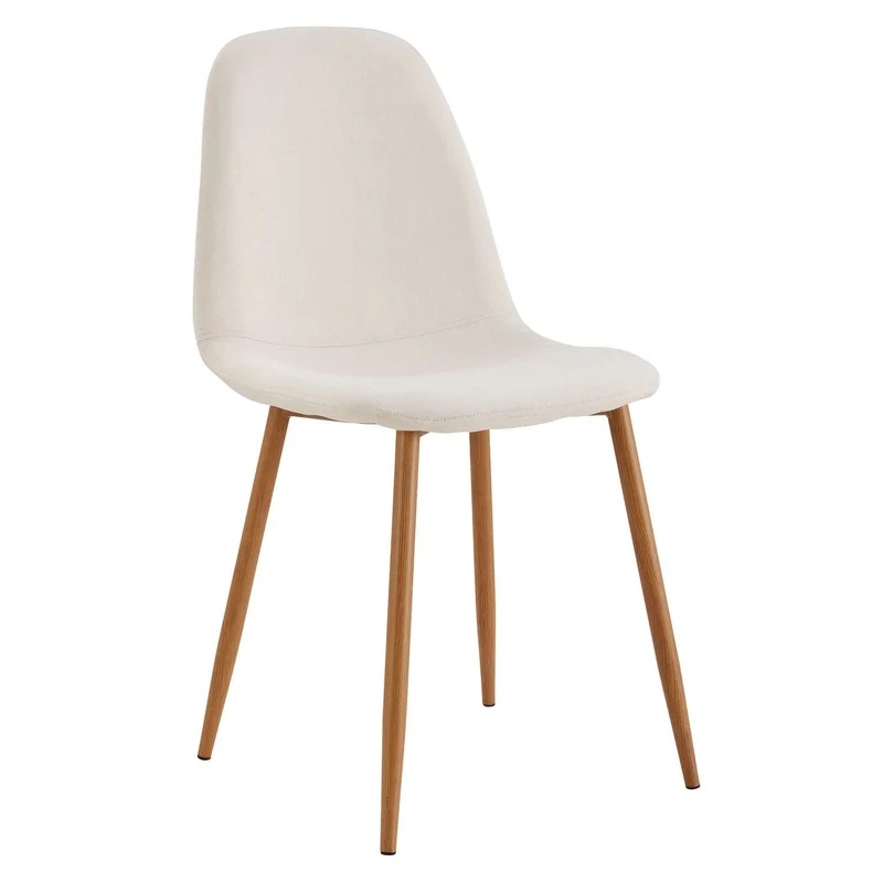 CHAISE POESIE PIEDS METAL IMITATION BOIS - Lot de 4