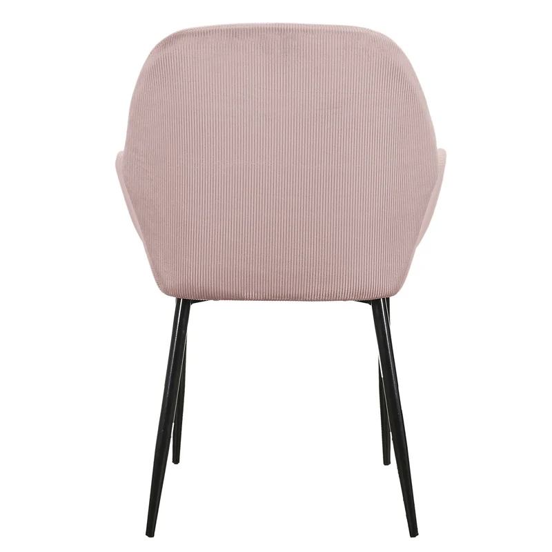FAUTEUIL GIULIA ROSE VELOURS COTELE - Lot de 2