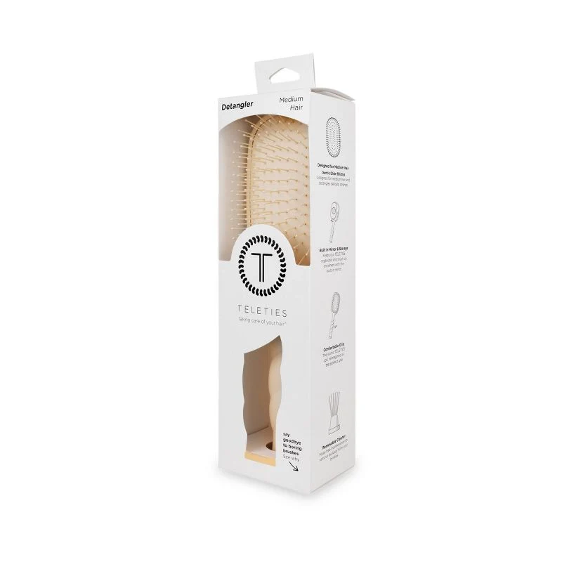 TELETIES Medium Hair Detangler Hair Brush Tan