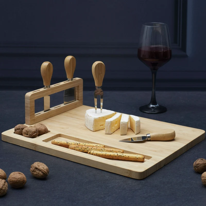 PLANCHE A FROMAGE 4 COUTEAUX BAMBOU
