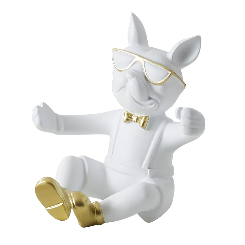 PORTE BOUTEILLE BOULEDOGUE BLANC