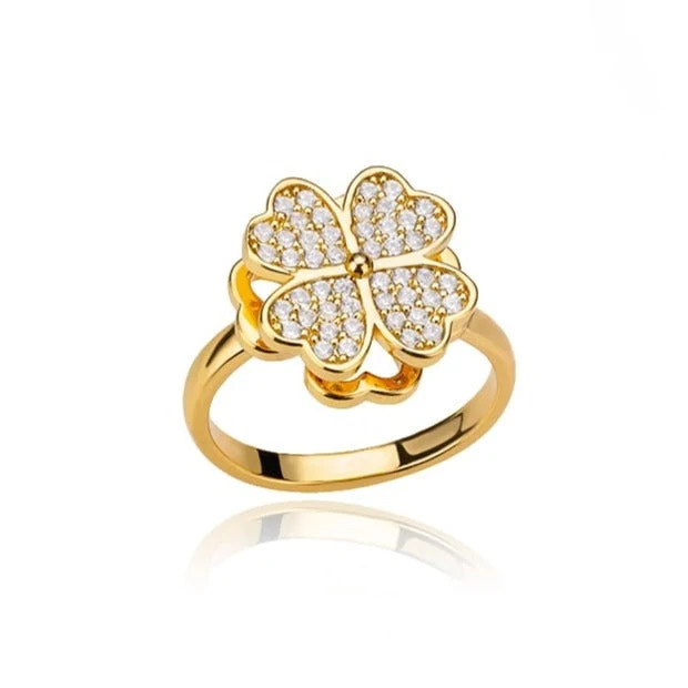 Bague Rotative Cœur Florale