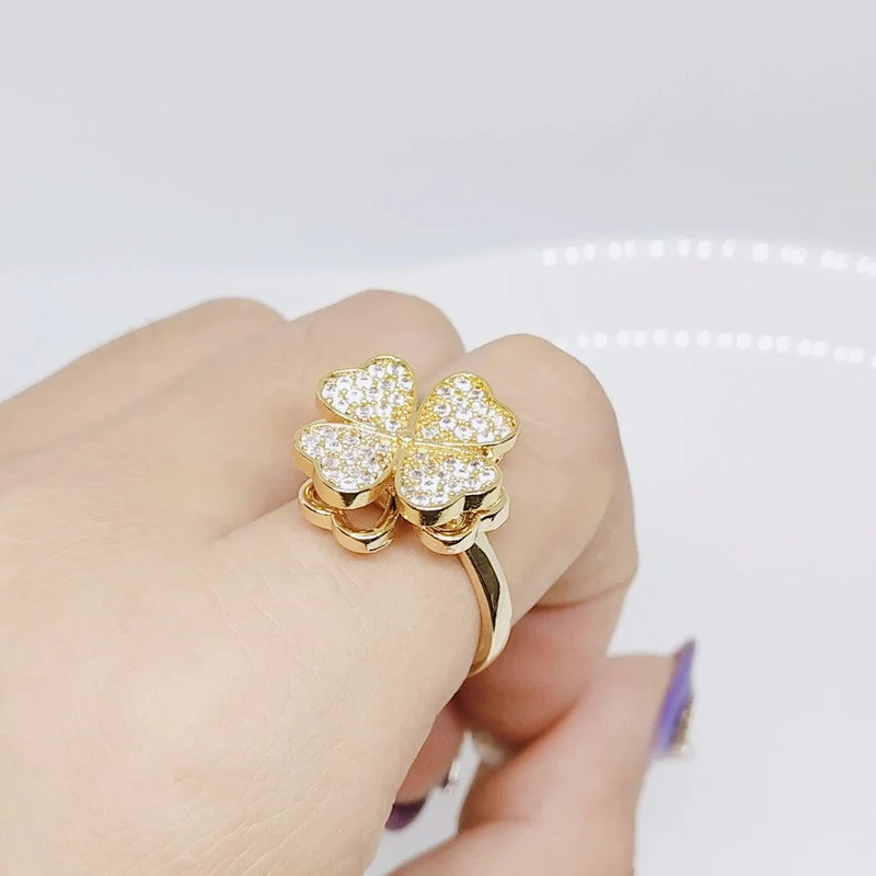 Bague Rotative Cœur Florale