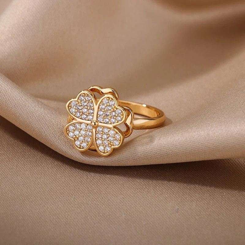 Bague Rotative Cœur Florale