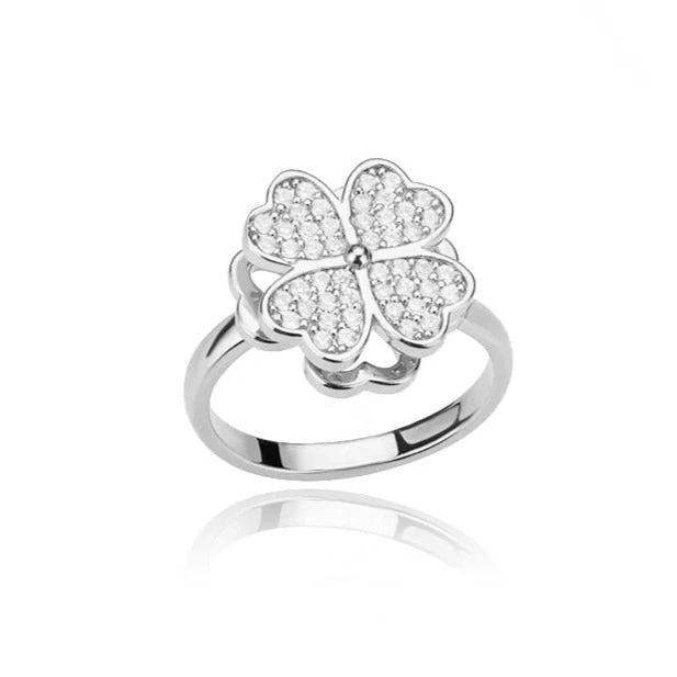 Bague Rotative Cœur Florale