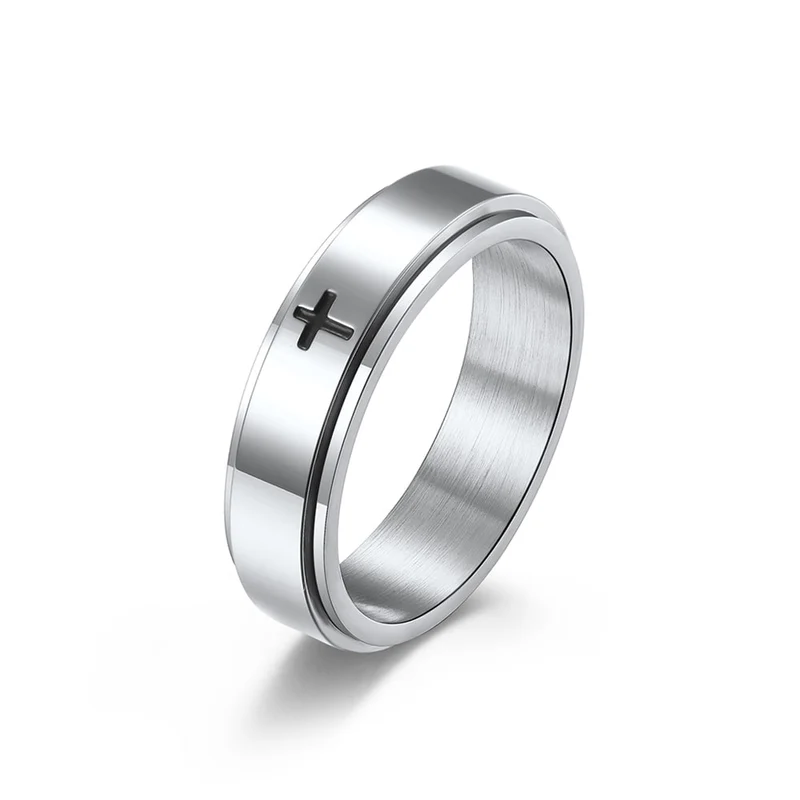 Bague anti-stress Croix tournante