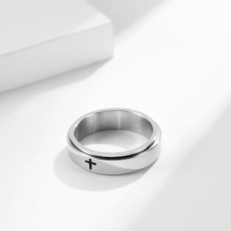 Bague anti-stress Croix tournante
