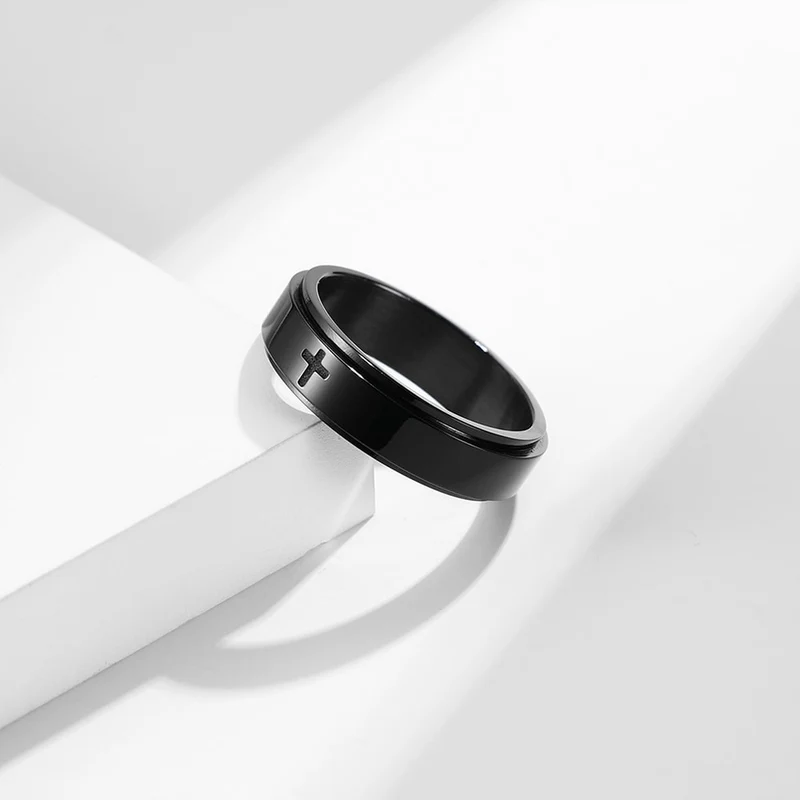 Bague anti-stress Croix tournante