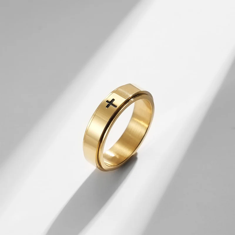 Bague anti-stress Croix tournante
