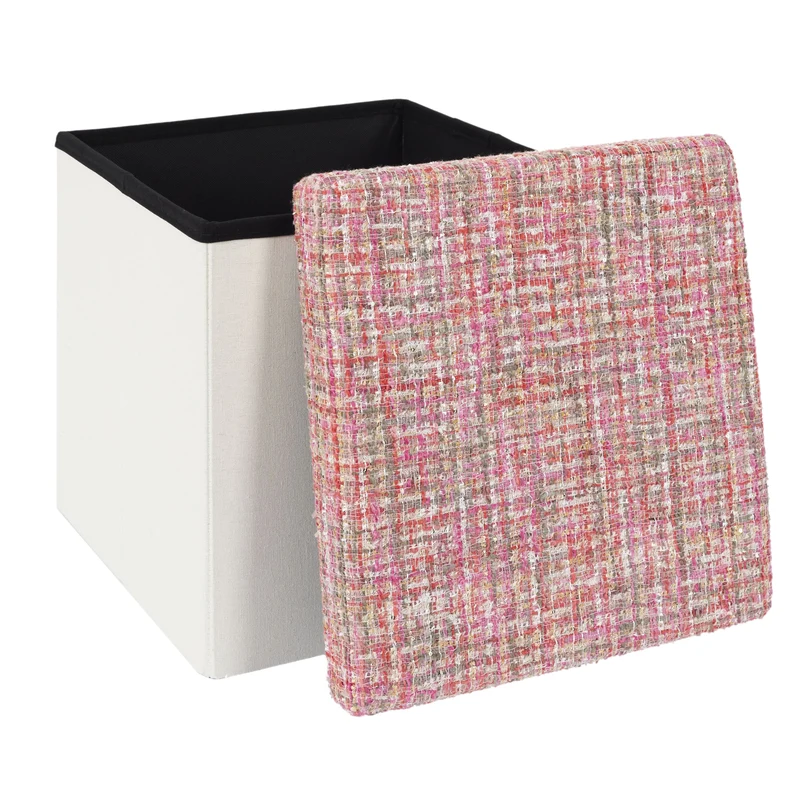 POUF PLIABLE TWEED ROSE
