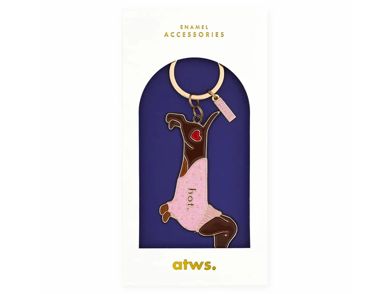 Porte-clés en émail - Hot Daschund - ATWS