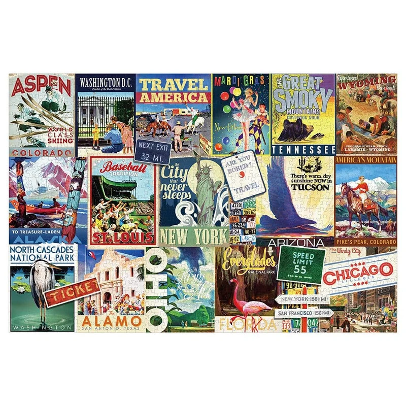 Traveling the USA 1000-Piece Puzzle