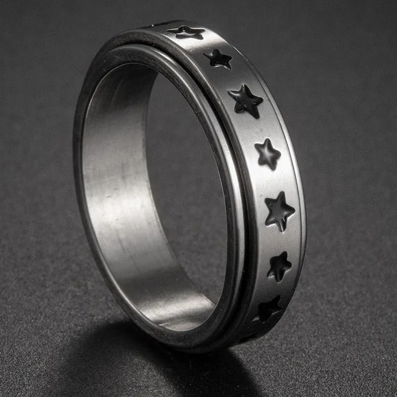 Bague anti-stress étoile tourbillonnante