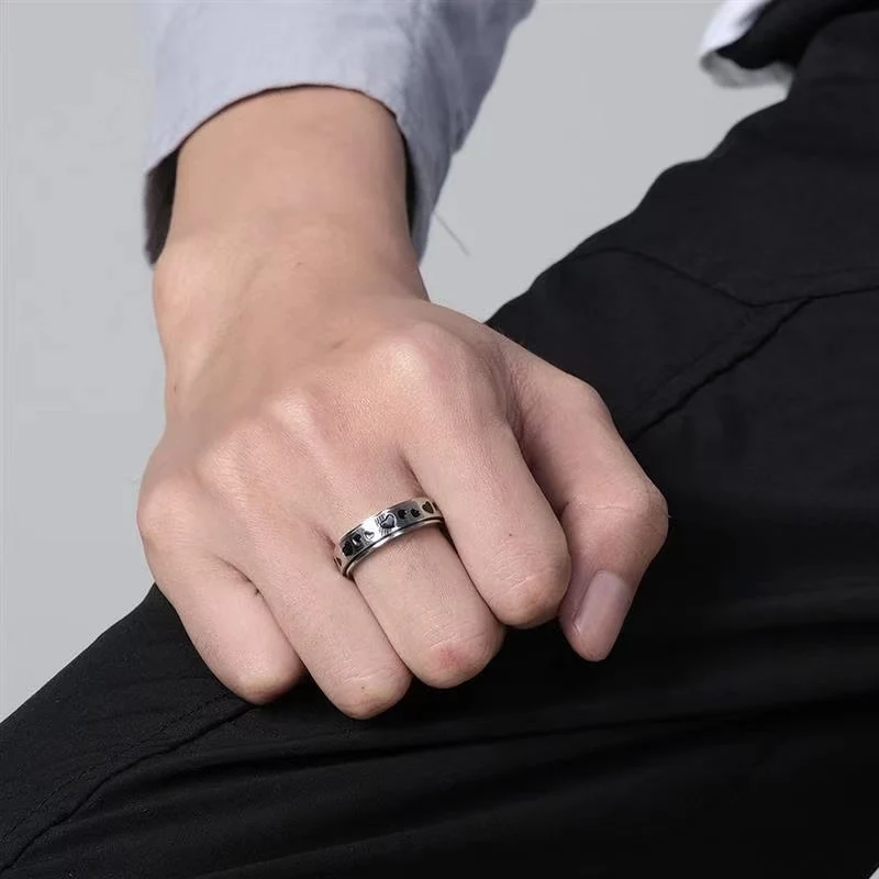 Bague anti-stress coeur tournant