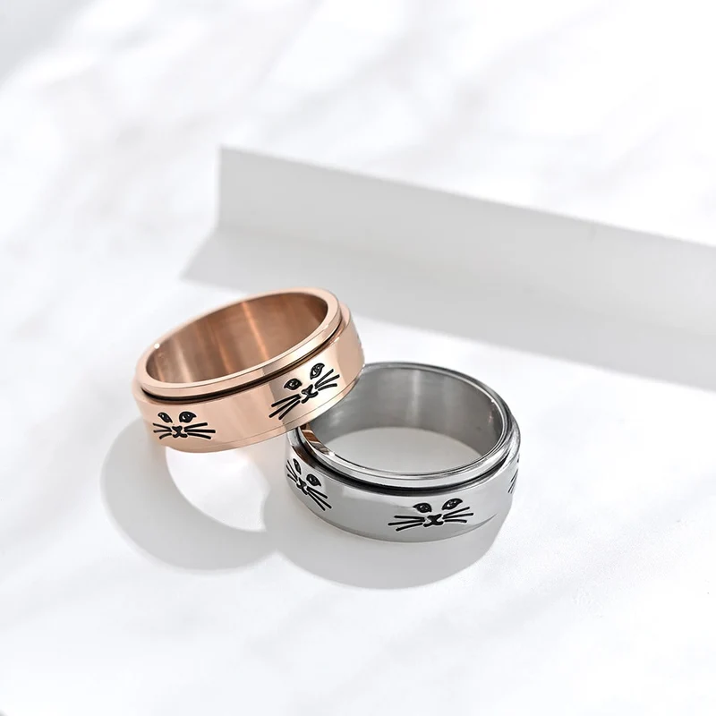 Bague anti-stress Chat+Tourbillon