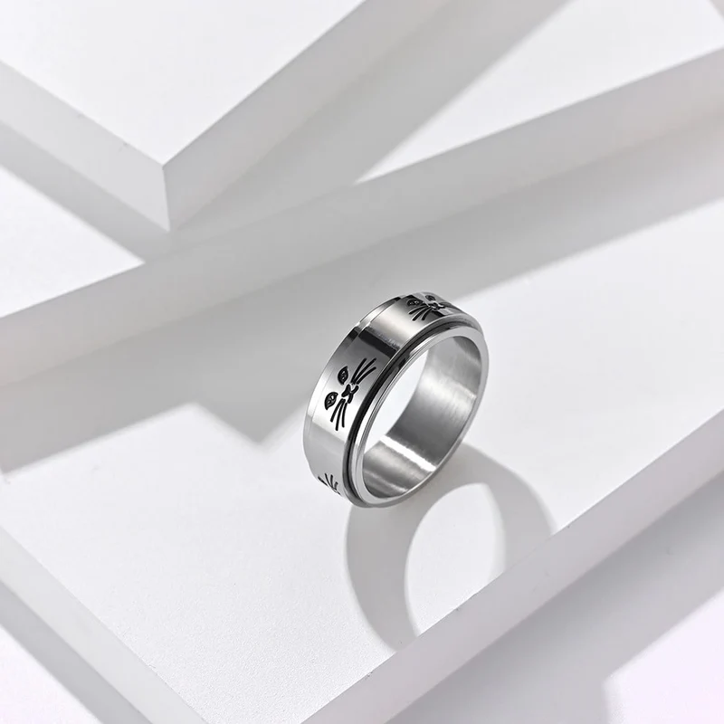 Bague anti-stress Chat+Tourbillon