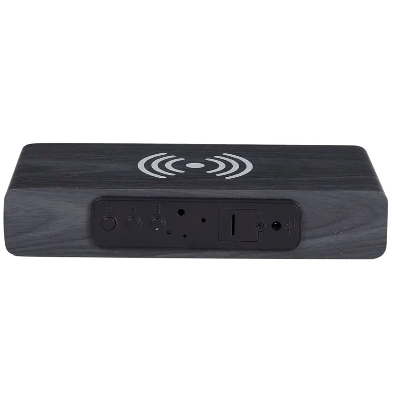 REVEIL CHARGEUR BOIS NOIR