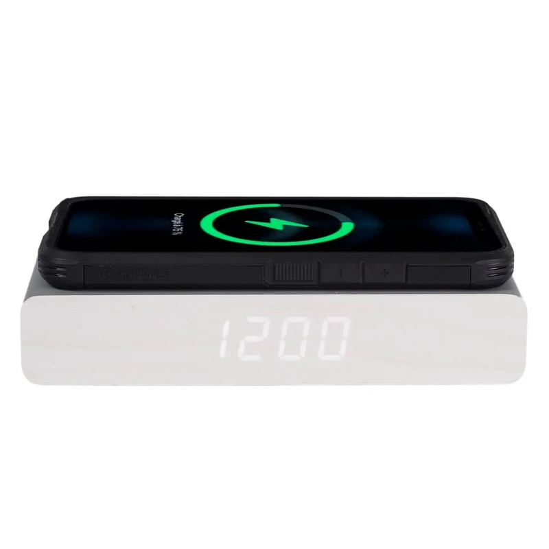 REVEIL CHARGEUR BOIS GRIS