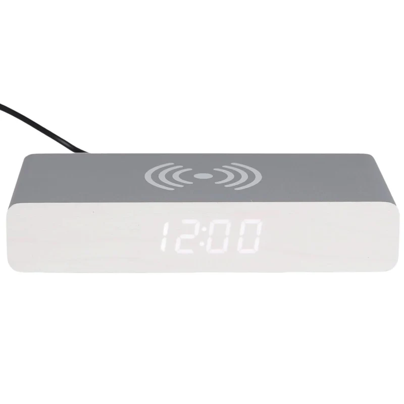 REVEIL CHARGEUR BOIS GRIS