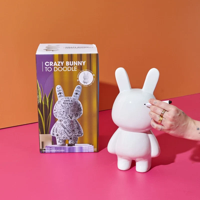SCULPTURE CRAZY BUNNY PERSONNALISABLE 30CM