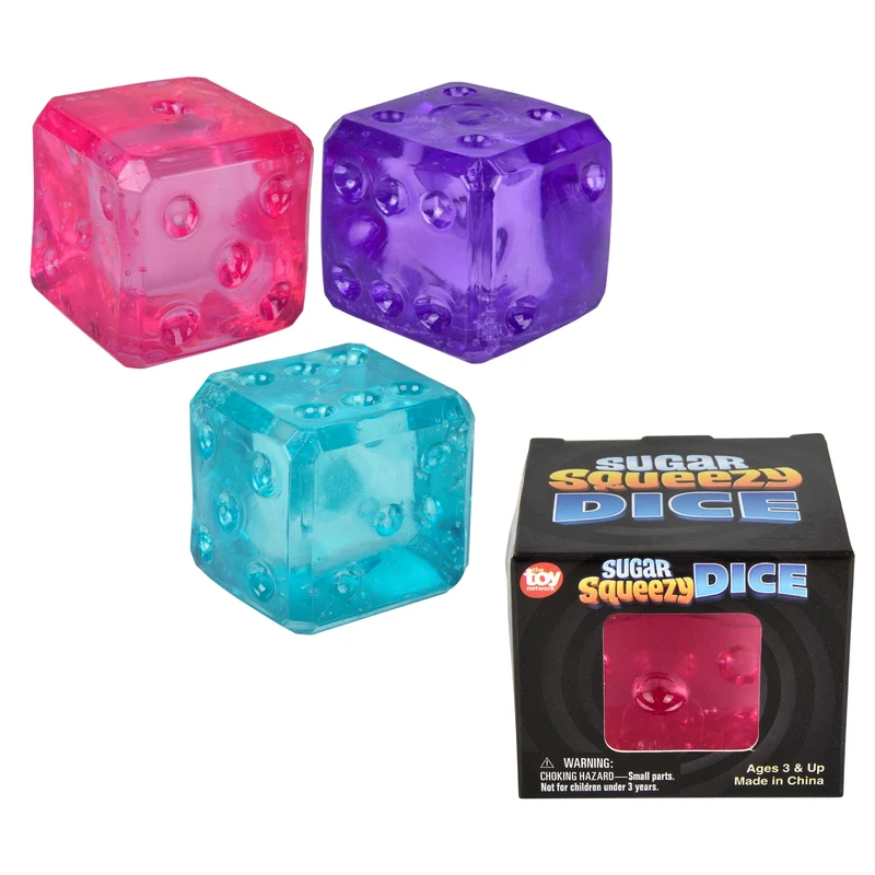 Single The Toy Network Squeezy Sugar Dice Sensory Fidget Toy 2in
