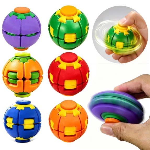 Single 3D Printed Press and Spin Fidget Ball Toy