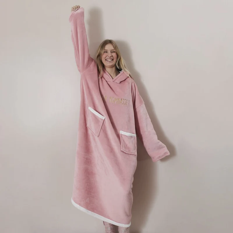 SWEAT PLAID BOMBASSE ROSE
