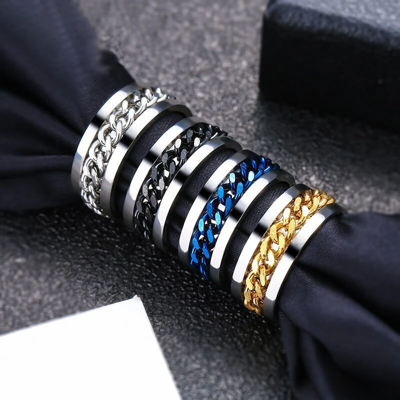Bague anti-stress colorée tournante