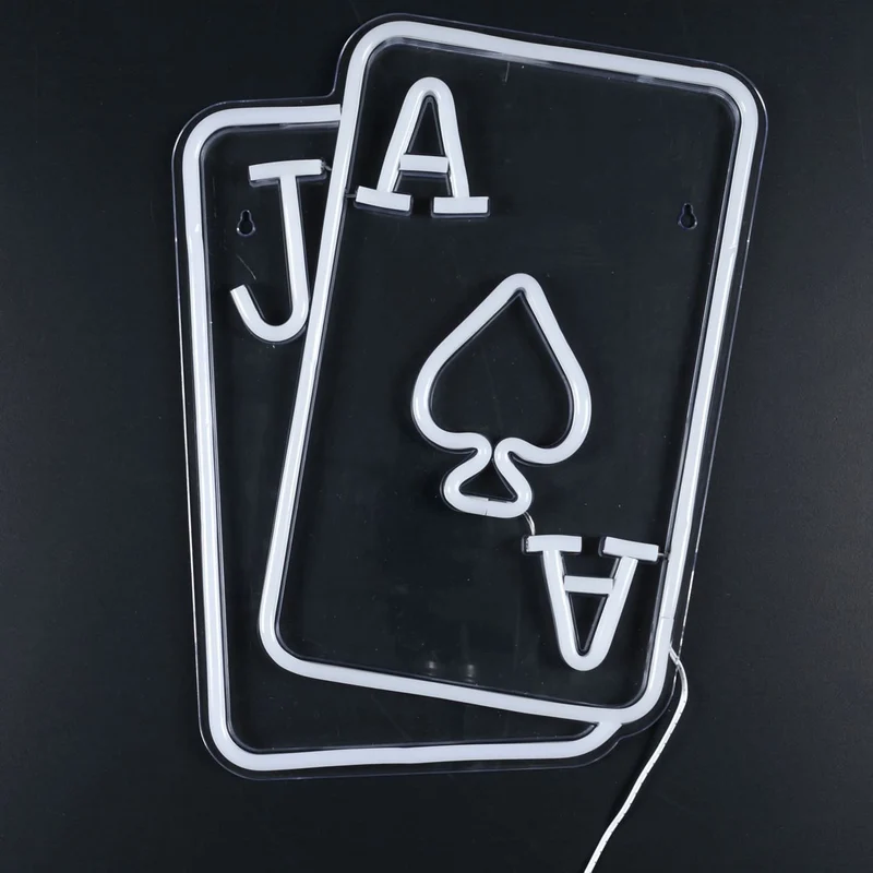 LAMPE EFFET NEON CARTES A JOUER