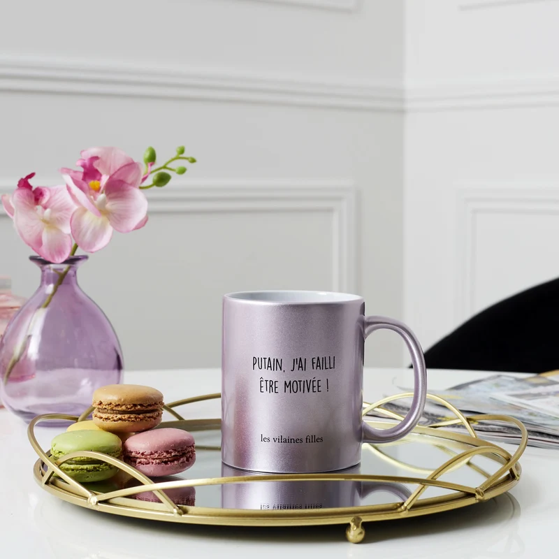 MUG PAILLETTES PUTAIN J'AI FAILLI ETRE MOTIVEE