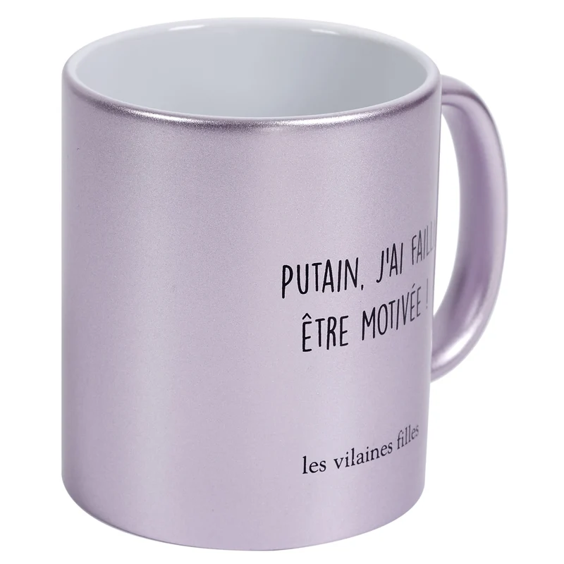 MUG PAILLETTES PUTAIN J'AI FAILLI ETRE MOTIVEE