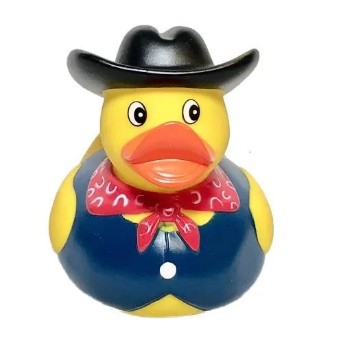 Schylling Rubber Duck Cowboy (Black) / Cowboy Canard en Caoutchouc (Noir)