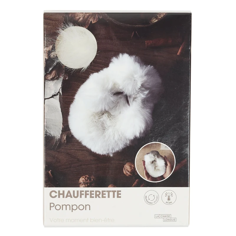 CHAUFFERETTE POMPON FAUSSE FOURRURE