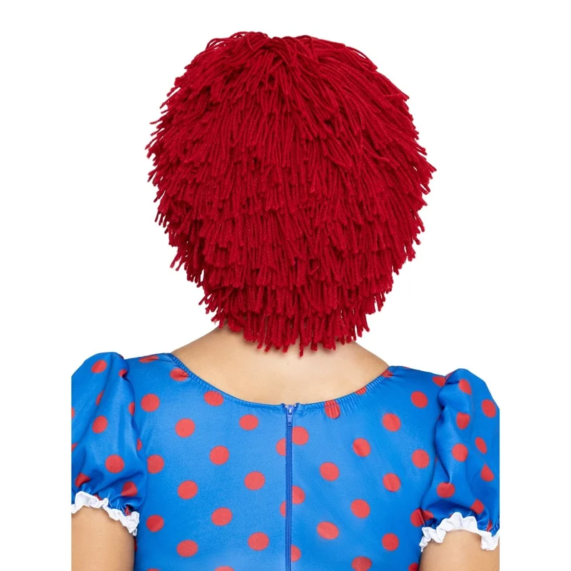 Yarn Rag Doll Wig for Adults, Red Wig
