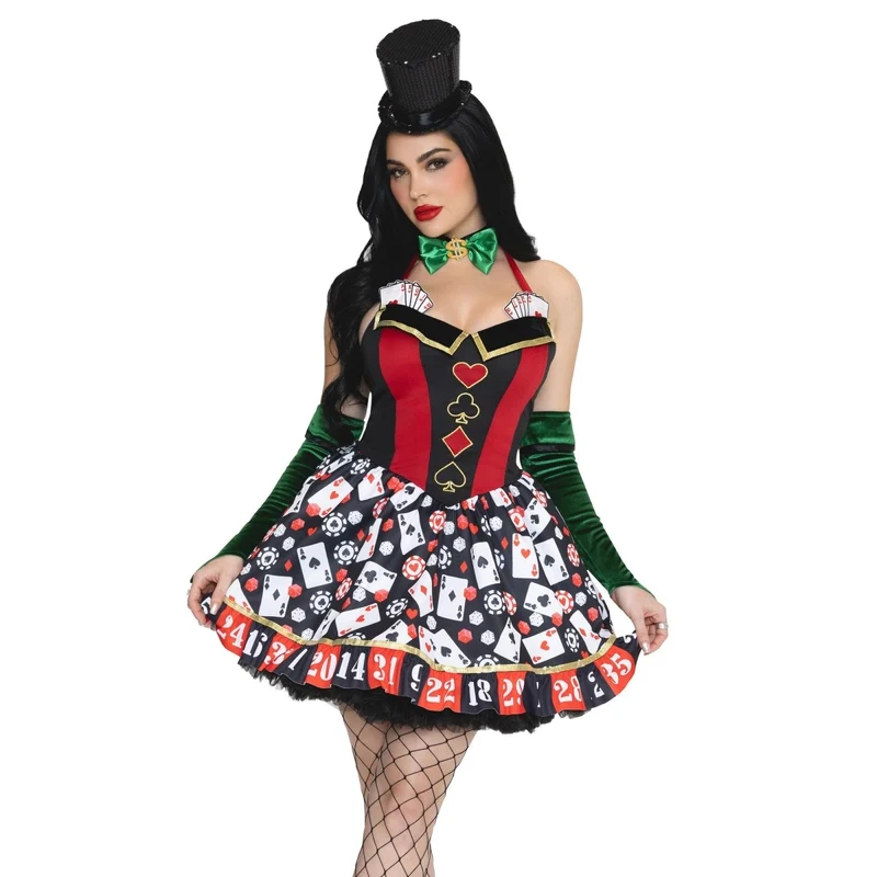 Lady Luck Costume for Adults, Casino Dealer Costume